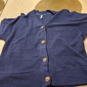 Dokotoo Navy Blue Button-Up Women's Sweater XL Excellent